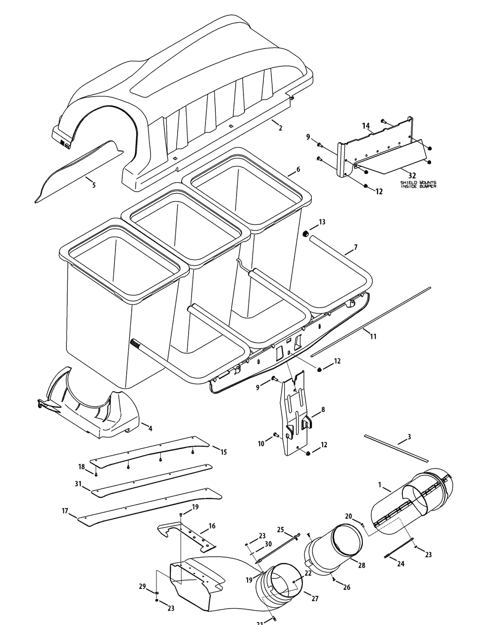 General Assembly Diagram and Parts List for 19A70012 100 Cub Cadet Lawn Tractor